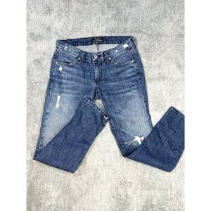 James jeans Dry Aged Denim womens 28 Straight Distressed low rise medium wash